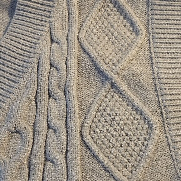 Gray Cable Knit Sweater Vest Women M Y2K Light Academia Preppy Layered Luxe - Picture 5 of 8